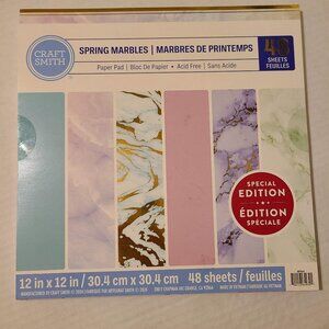 12X 12 CRAFT SMITH SPRING MARBLES  - SCRAPBOOKING PAPER CARD STOCK PAD